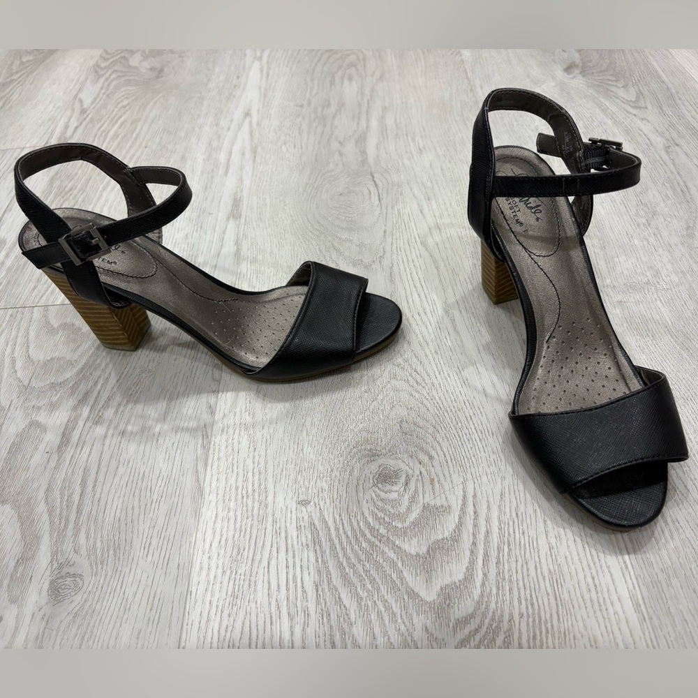 Life Stride Dress Shoes Black wooden chunky heels with size EK 40 / US 8.5